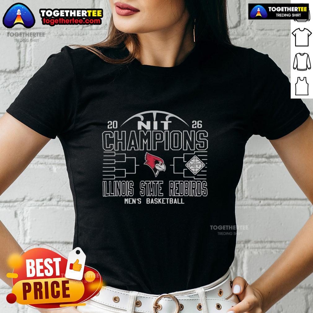 Top Illinois State Redbirds Men's Basketball NIT Champions 2026 ladies tee featuring team logo and vibrant design.
