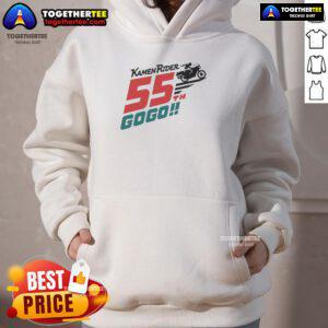 Alt Text: Stylish Top Kamen Rider 55th Gogo Biker Hoodie featuring vibrant graphics and a comfortable fit for fans.