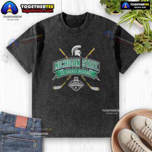 Top Michigan State 2026 NCAA Division I Men's Ice Hockey Regional washed t-shirt featuring team colors and logo.