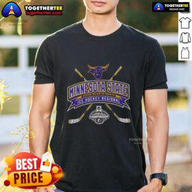 Alt Text: Top Minnesota State 2026 NCAA Division I Men's Ice Hockey Regional T-Shirt featuring team colors and logo design.