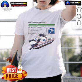 Top USPS Tracking Plus Available T-Shirt featuring a stylish design for postal service enthusiasts and collectors.