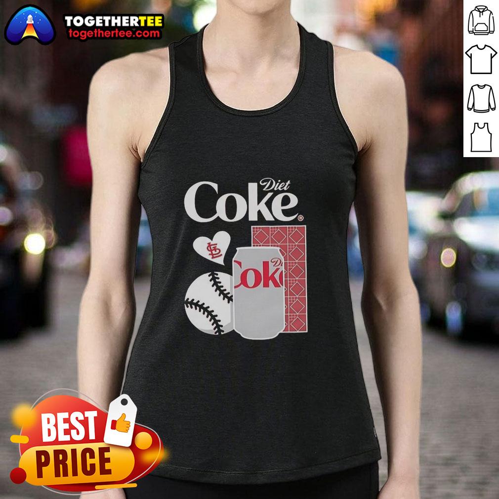 Awesome Cardinals Diet Coke Night tank top featuring vibrant team colors and logo, perfect for game day apparel.