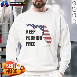 Awesome Keep Florida Free Map Sweatshirt featuring a vibrant Florida map design, perfect for proud Floridians and travelers.