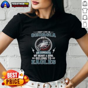 Philadelphia Eagles ladies tee showcasing love for the team, perfect for fans in Georgia on game Sundays.