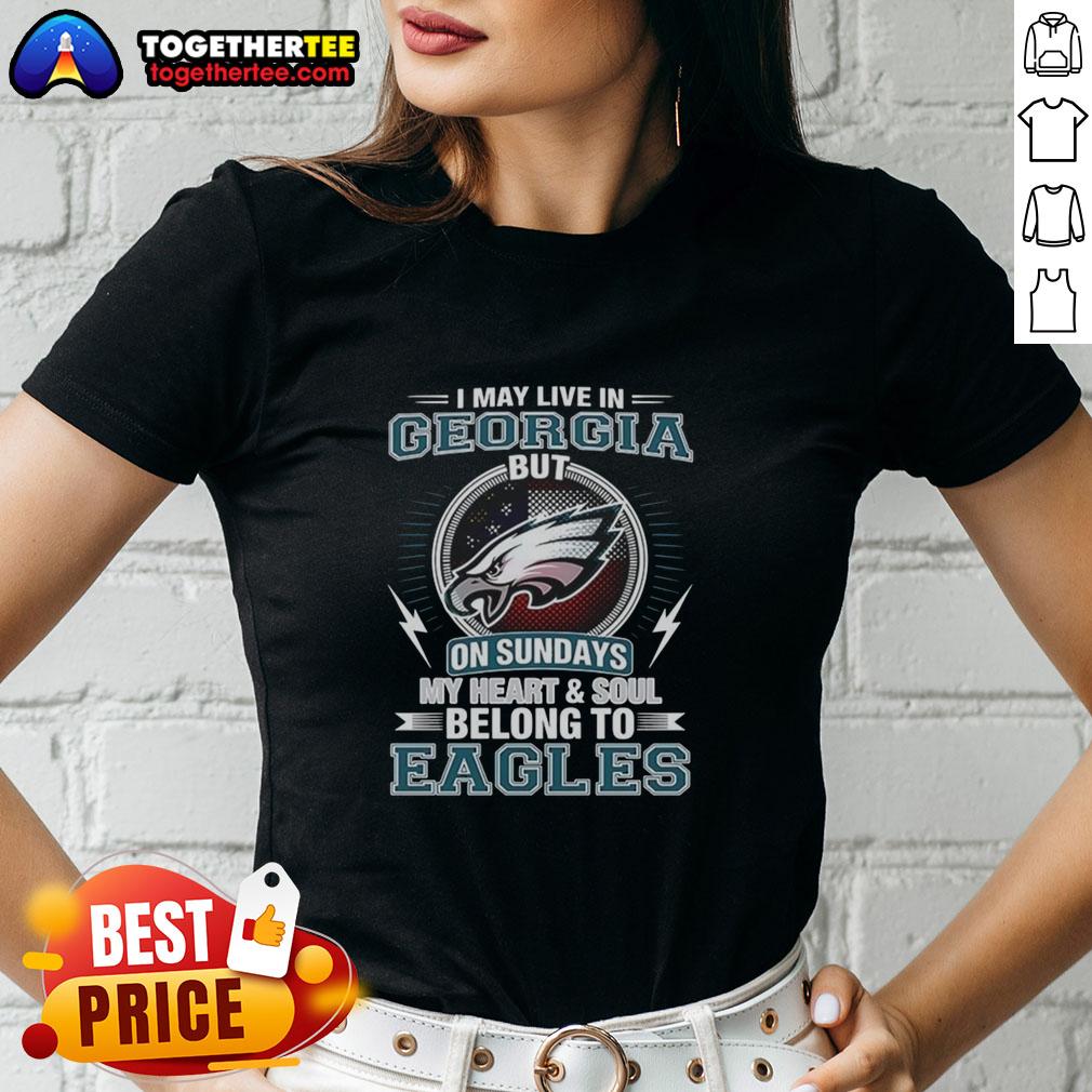 Philadelphia Eagles ladies tee showcasing love for the team, perfect for fans in Georgia on game Sundays.