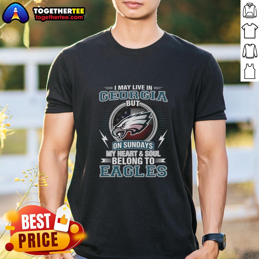 Awesome Philadelphia Eagles NFL t-shirt featuring 'My Heart And Soul Belong To Eagles' design, perfect for fans in Georgia.