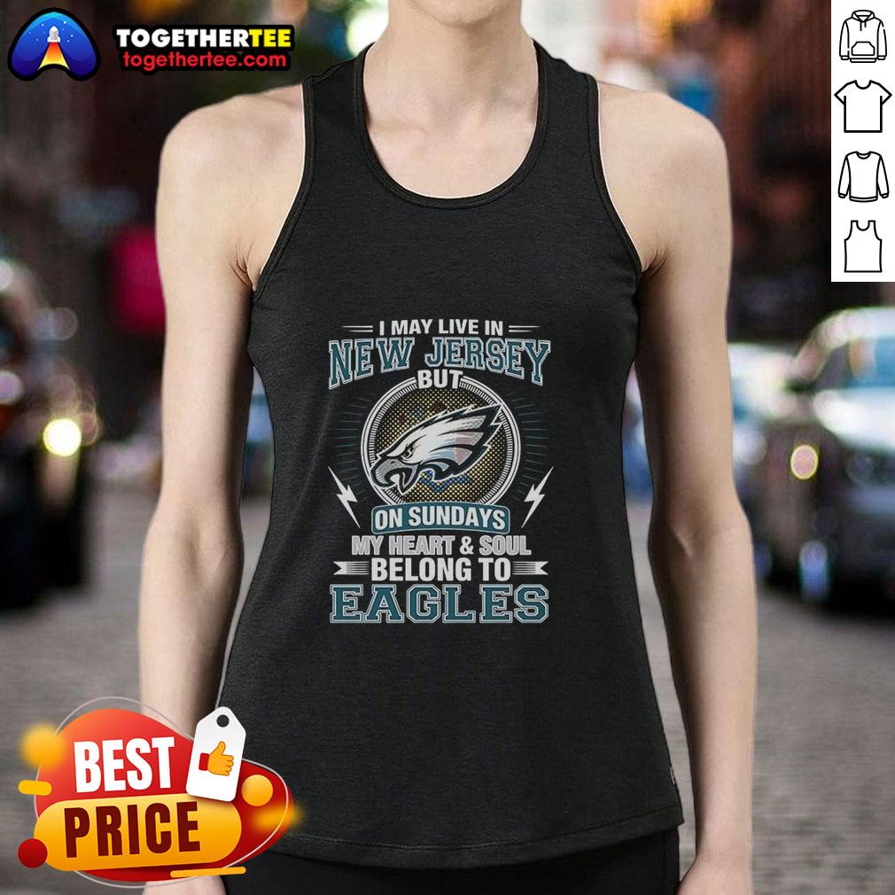 Philadelphia Eagles tank top showcasing team pride, perfect for fans living in New Jersey on game day.