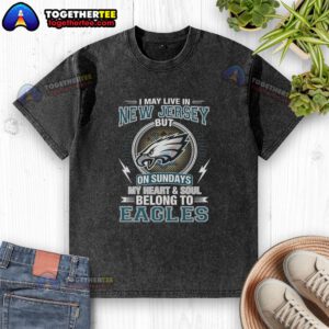 Awesome Philadelphia Eagles NFL washed t-shirt showcasing pride for Eagles fans living in New Jersey on Sundays.