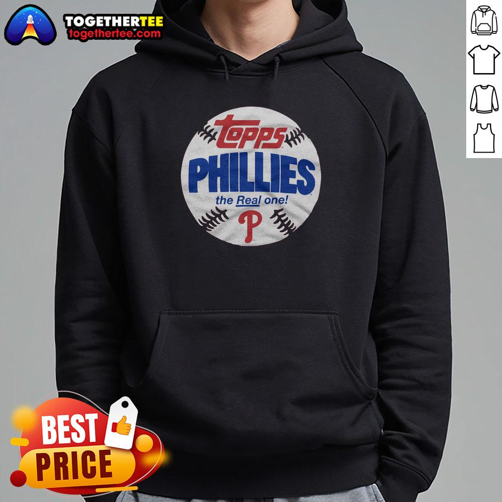 Awesome Philadelphia Phillies MLB X Topps baseball hoodie featuring team logo and stylish design for fans.