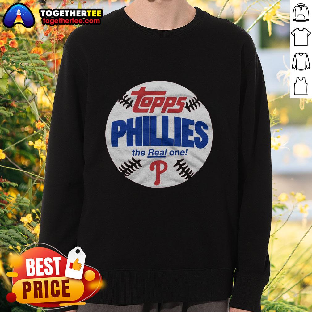 Awesome Philadelphia Phillies MLB X Topps sweatshirt featuring vibrant team logo and classic design for fans.
