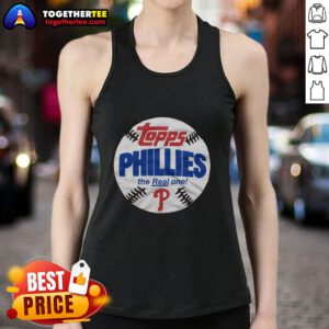 Awesome Philadelphia Phillies MLB X Topps Baseball The Real One Tank Top featuring team logo and vibrant design.