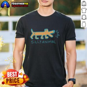 Funny silly animal T-shirt featuring a playful cartoon dog with vibrant colors and a humorous quote, perfect for pet lovers.