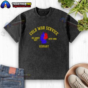 Alt Text: Vintage washed t-shirt honoring US Army veteran service in Germany during the Cold War, 1975 to 1981.