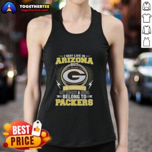 Green Bay Packers tank top featuring 'My heart and soul belong to Packers' slogan for NFL fans in Arizona.