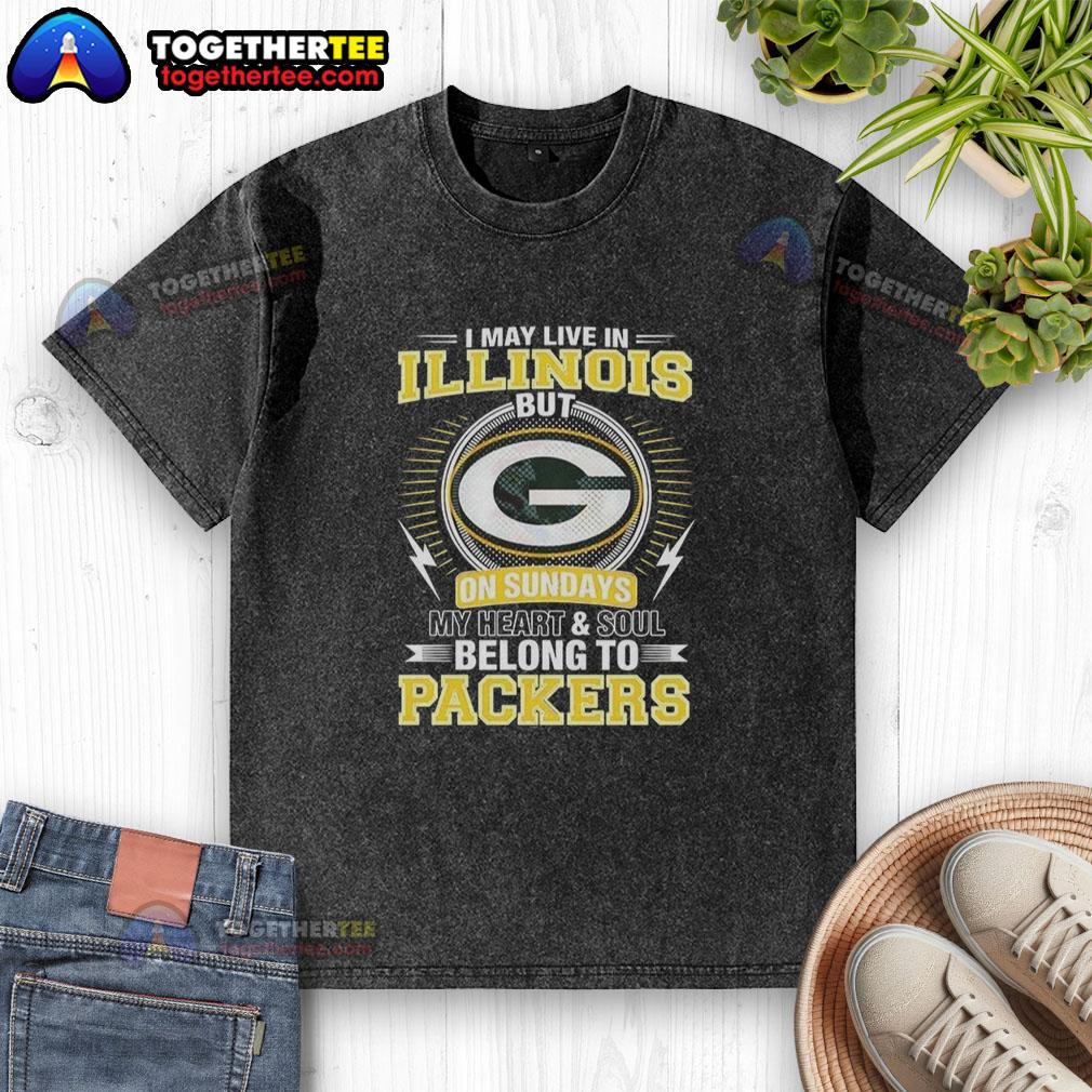 Good Green Bay Packers NFL washed t-shirt featuring 'My heart and soul belong to Packers' design, perfect for fans.