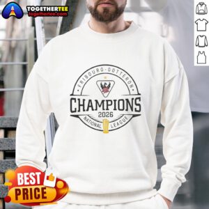 Good Hc Fribourg Gotteron Schweizer Meister 2026 National League Champions sweatshirt displayed on a wooden background.