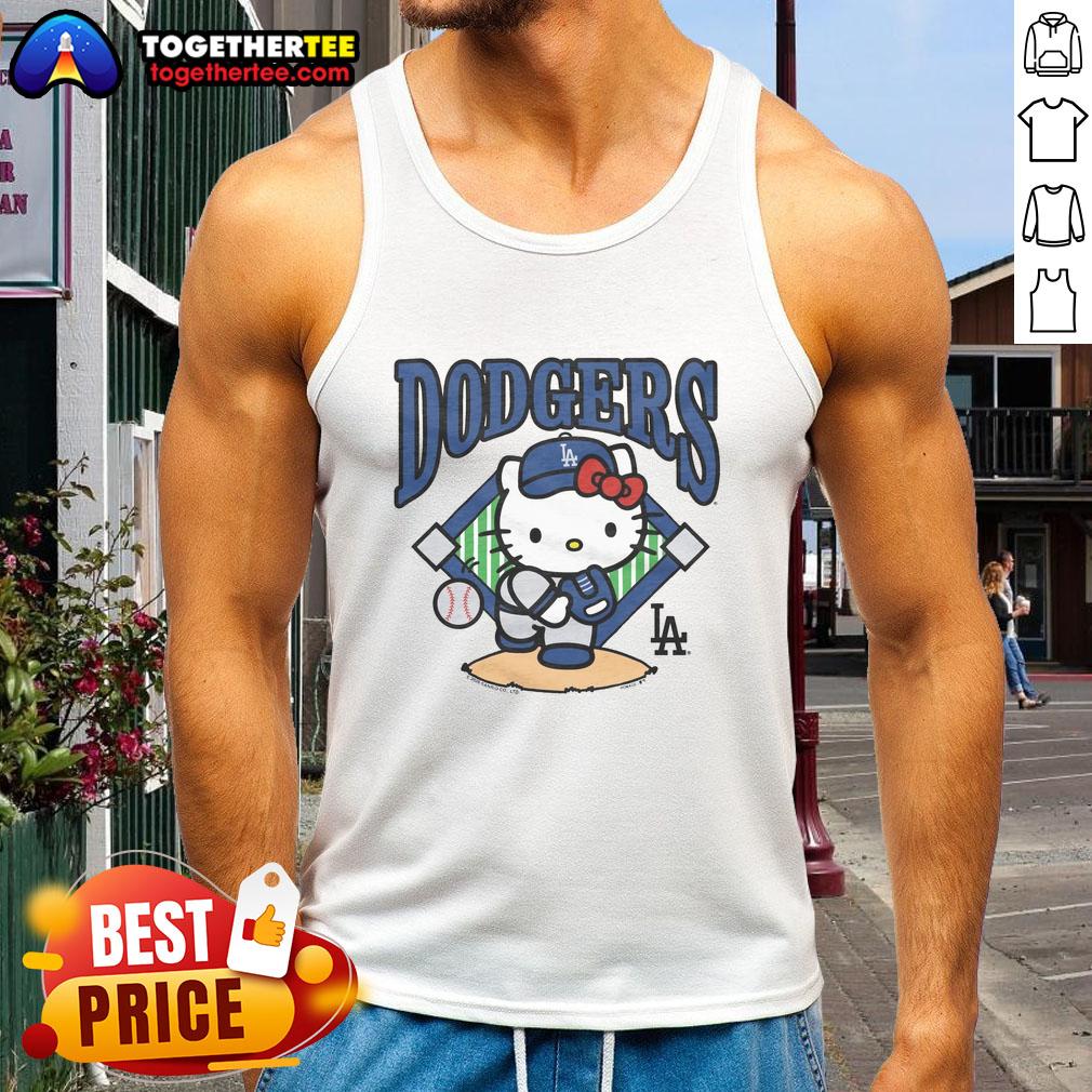 Good Hello Kitty x Los Angeles Dodgers pitch tank top featuring a cute design, perfect for fans and stylish summer wear.