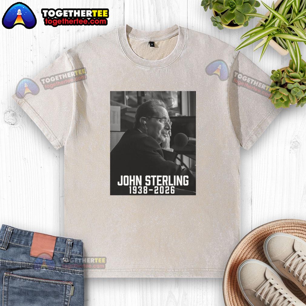 Good John Sterling Rest In Peace 19382026 washed t-shirt showcasing a tribute design in soft fabric.
