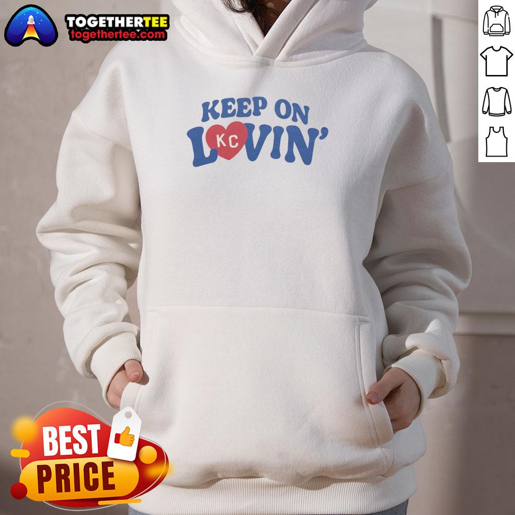Good Keep On KC Lovin Vintage Hoodie in soft fabric, featuring a retro design perfect for casual wear and Kansas City fans.