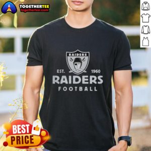 Vintage Las Vegas Raiders Football T-Shirt, Est 1960, featuring classic logo and design for dedicated fans.