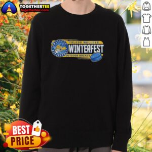 Vintage sweatshirt featuring the Good Toledo Walleye Winterfest logo, perfect for outdoor hockey enthusiasts.