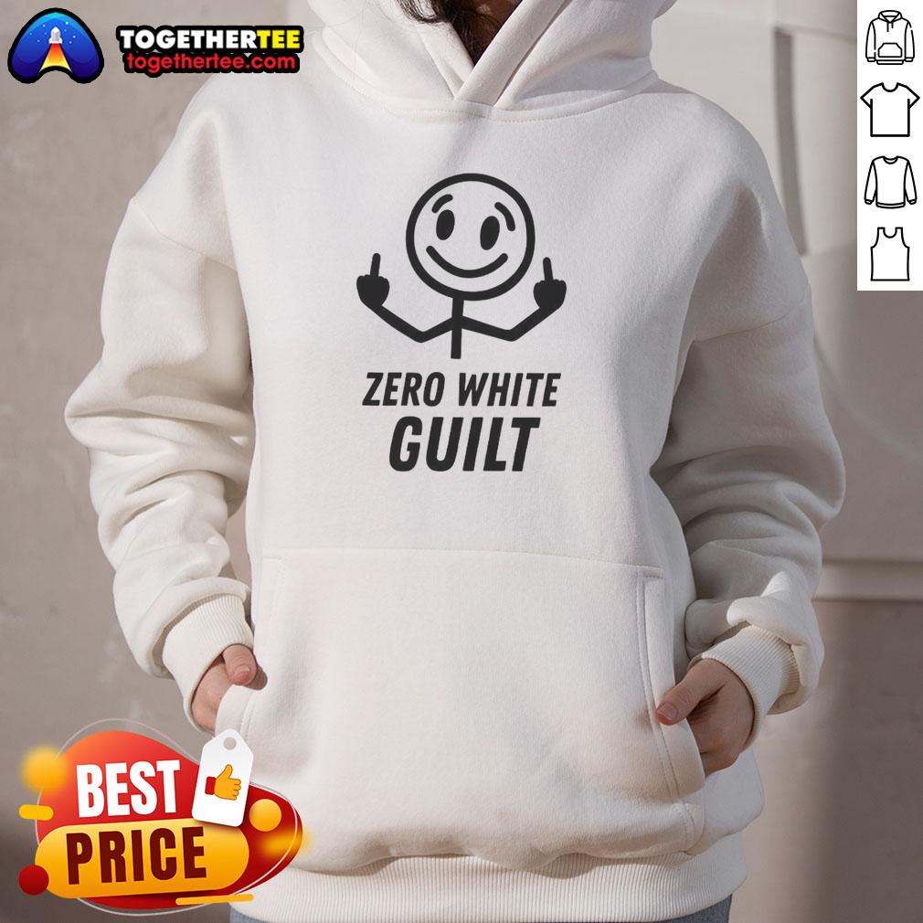 Good Zero White Guilt Middle Finger Hoodie featuring a bold design and graphic. Perfect for expressing individuality and humor.