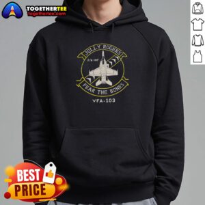 Hot Jolly Rogers Fear The Bones VFA-103 hoodie featuring a bold skull design and military-inspired style.