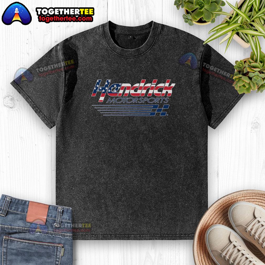 Official Hendrick Motorsports Team Collection Athletic Heather Gray Patriotic Logo Washed T-Shirt for fans.