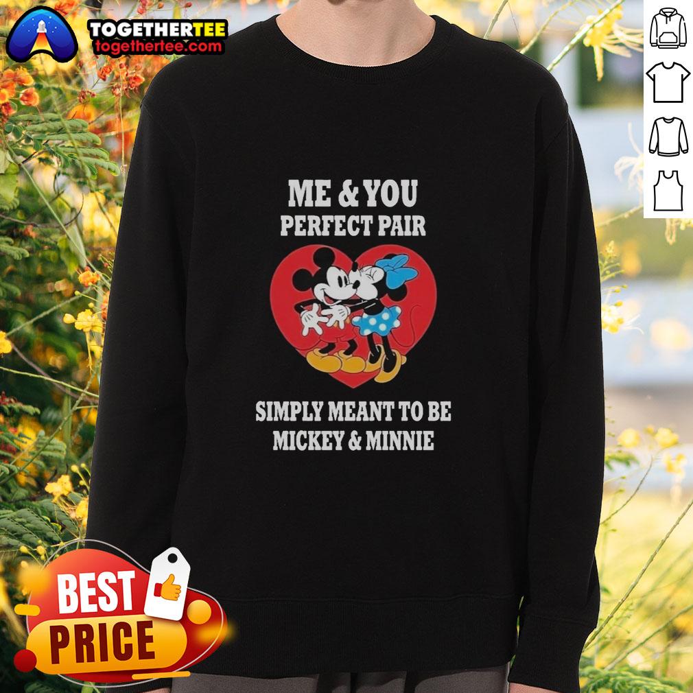 Cozy 'Me And You Perfect Fair' sweatshirt featuring Mickey and Minnie, perfect for Disney lovers and casual wear.