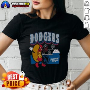 Official Preschool Mitchell & Ness Cream Los Angeles Dodgers Step Back Up Ladies Tee featuring team logo and stylish design.