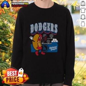 Alt Text: Official Preschool Mitchell & Ness Cream Los Angeles Dodgers Step Back Up Sweatshirt for kids.