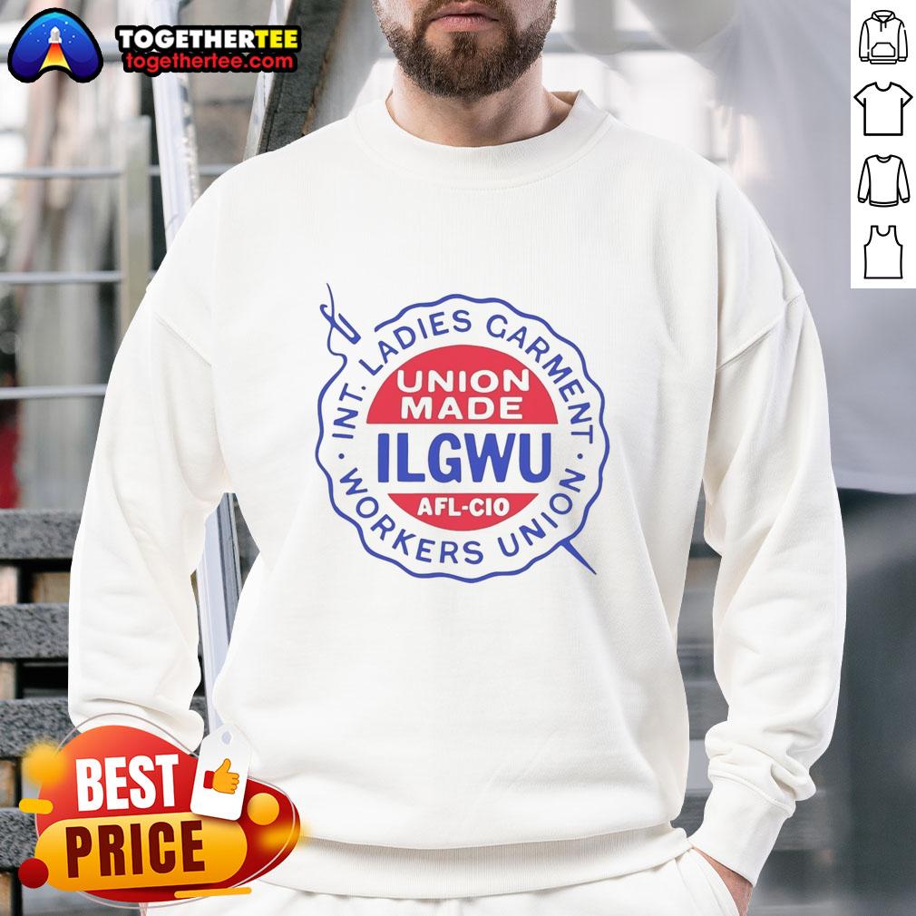 Original ILGWU AFL-CIO logo sweatshirt, showcasing the International Ladies' Garment Workers Union design.