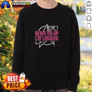Trendy Original Lagging Beam Me Up Sweatshirt in a cozy fit, perfect for casual outings and stylish comfort.