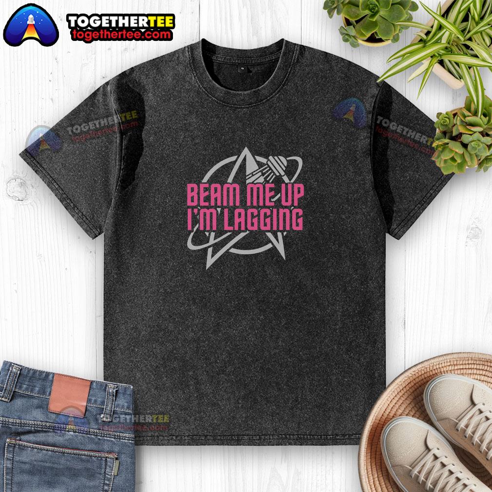 Original Lagging Beam Me Up Washed T-Shirt in soft fabric with a trendy design, perfect for casual wear.