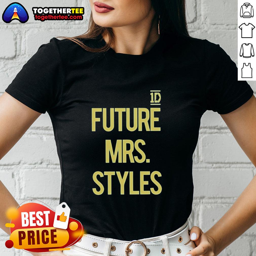 Pretty Future Mrs. Styles 1D logo ladies tee featuring a stylish design for fans of One Direction.