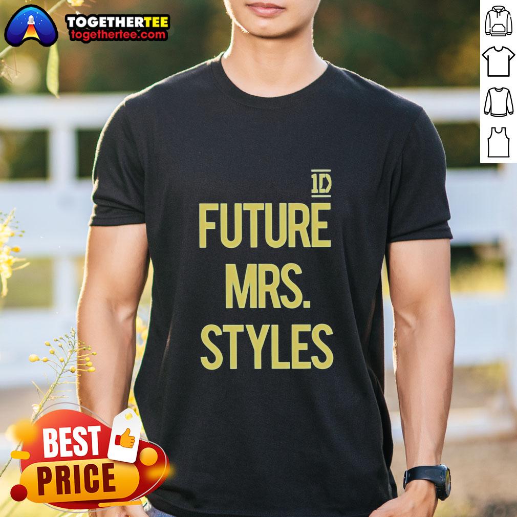 Pretty Future Mrs Styles 1D logo T-shirt featuring a stylish design perfect for One Direction fans and brides-to-be.