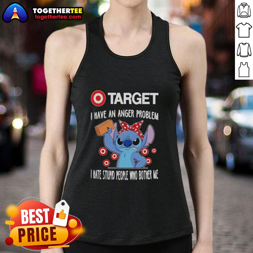 Pretty Stitch X Target tank top with 'I Have An Anger Problem' slogan, perfect for expressing attitude and style.