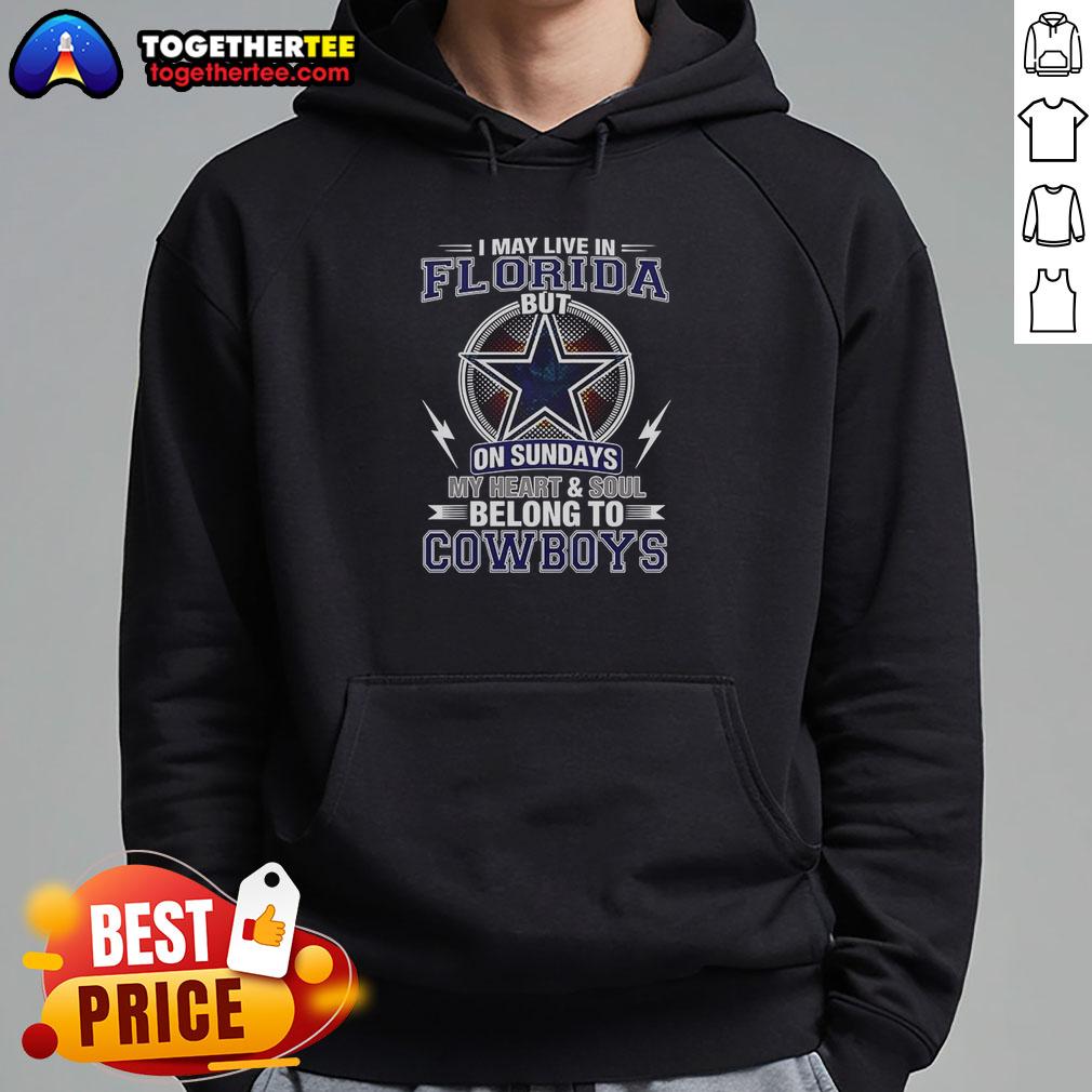 Alt Text: Cozy hoodie featuring My Heart and Soul Belong to Cowboys for Dallas Cowboys fans, perfect for Sunday games.
