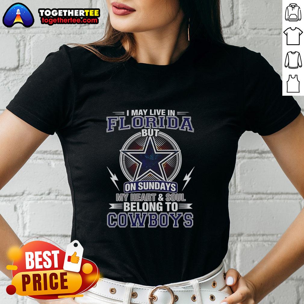 Top Dallas Cowboys NFL ladies tee, showcasing loyalty with 'My heart and soul belong to Cowboys' design.