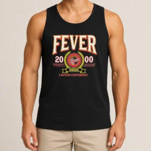 Funny Indiana Fever 2000 Eastern Conference tank top in black, sleeveless casual wear with vintage basketball graphic