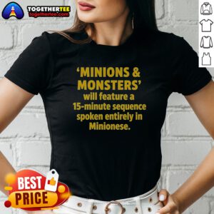 Funny Minions And Monsters Will Feature A 15 Minute Sequence Spoken Entirely In Minionese Ladies shirt in light purple with graphic print
