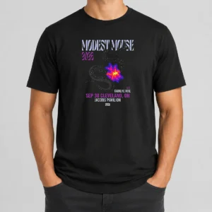 Funny Modest Mouse House Of Blues Anaheim CA Oct 21 2026 Poster graphic on a black short sleeve t shirt