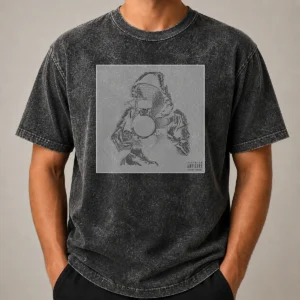 Funny Yeat 2093 Parental Advisory Explicit Content Album Cover printed on a washed t shirt with a soft faded look