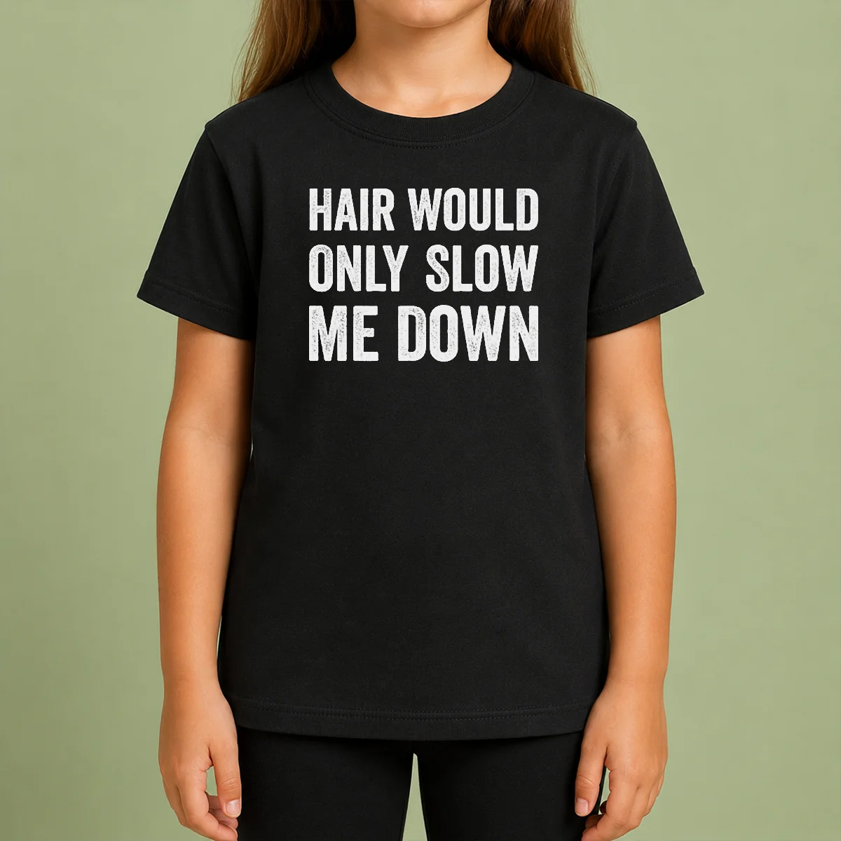 Good Hair Would Only Slow Me Down Bald Funny Kids T Shirt Good Hair Would Only Slow Me Down Bald Funny Kids T-Shirt