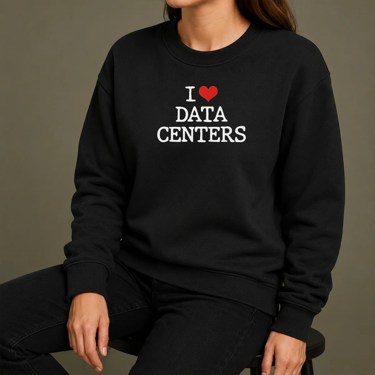 Good I Love Data Centers Server Room IT Professional Sweater Good I Love Data Centers Server Room IT Professional Sweater in dark color, showing front view with clear text design