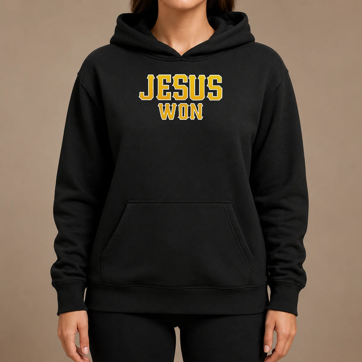 Good Jesus Won Christian Religious Faith Inspirational Quote Sport Style Hoodie Good Jesus Won Christian Religious Faith Inspirational Quote Sport Style Hoodie