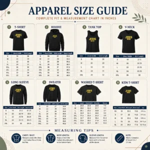 Size chart for Good Jesus Won Christian Religious Faith Inspirational Quote Sport Style with measurements in inches and cm