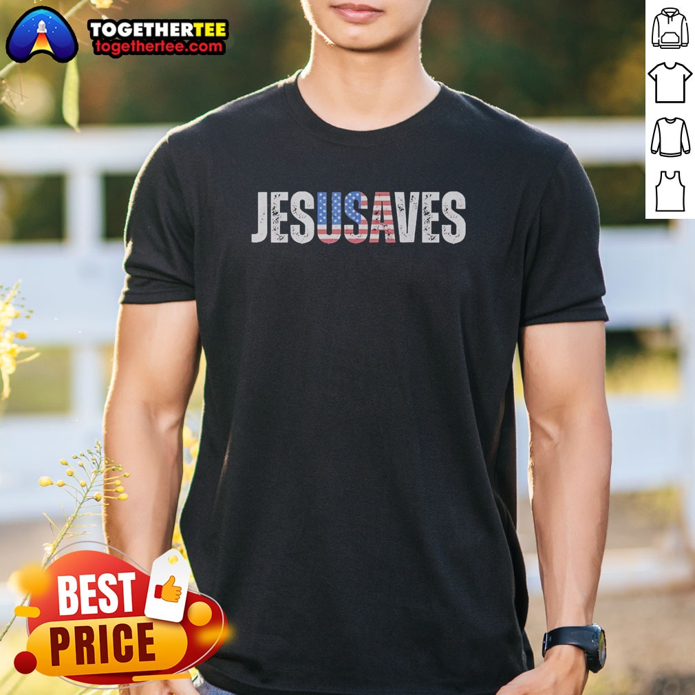Good Jesusaves Patriotic Christian Pun Bold Text Shirt on Classic Shirt Good Jesusaves Patriotic Christian Pun Bold Text Shirt shown as a classic shirt preview