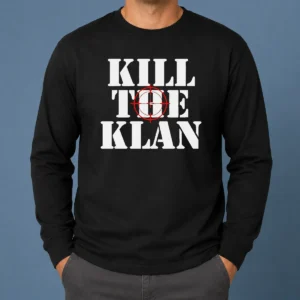 Good Kill The Klan Anti Racism Crosshair Target Graphic Statement long sleeve shirt in black with bold graphic on front