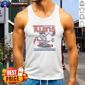Good Minnesota Twins X Grateful Dead Skeleton Skateboard MLB Graphic Tank top for fans and collectors
